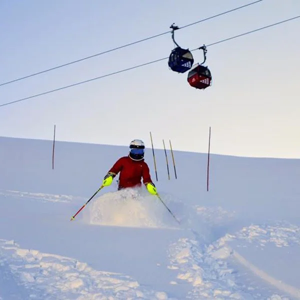 SCI campers on a powder day in Chile
