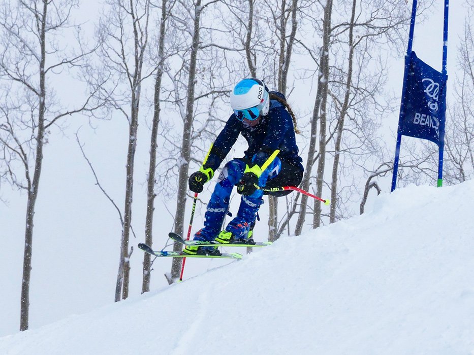 Ski racer training at SCI camp